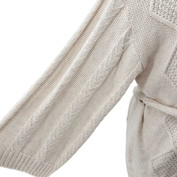 MATILDA Jane Ivory Wouldn’t You Know Belted Cable Knit Cardigan New NWT M - Picture 6 of 8